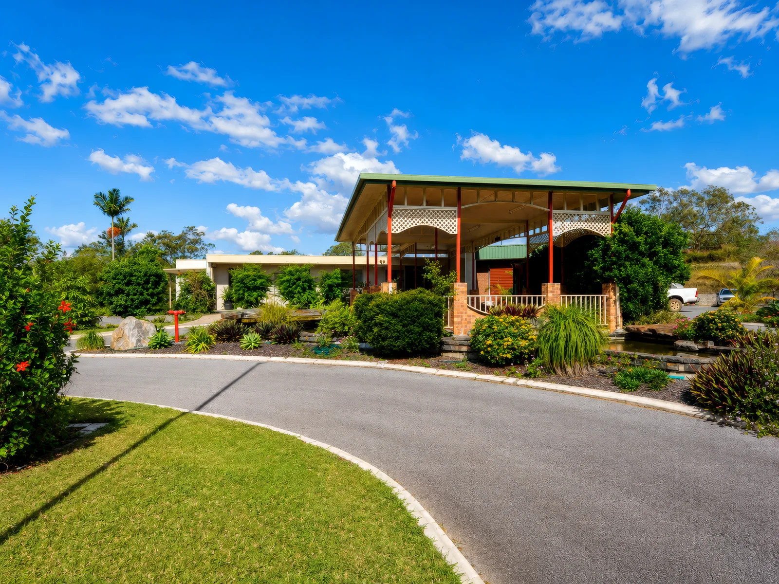 The resort from the driveway